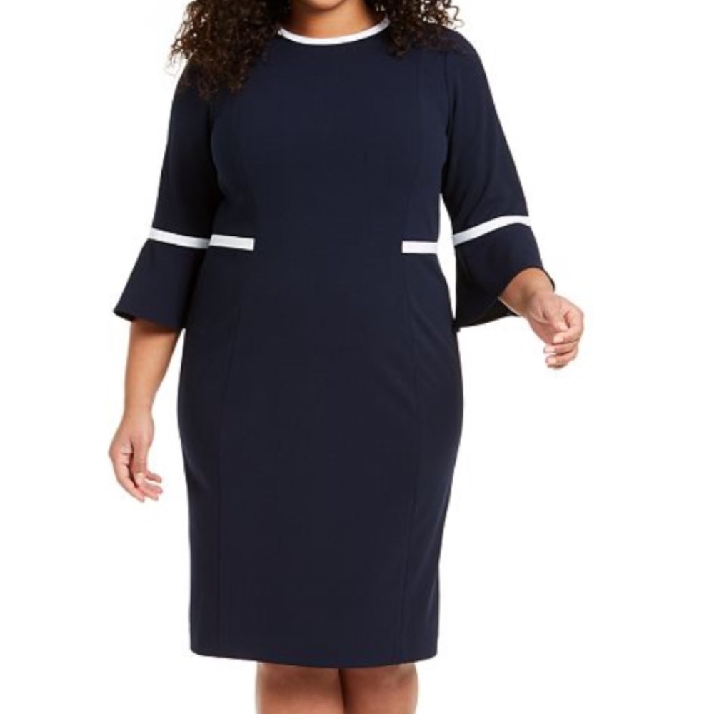 Navy Blue Straight Dress